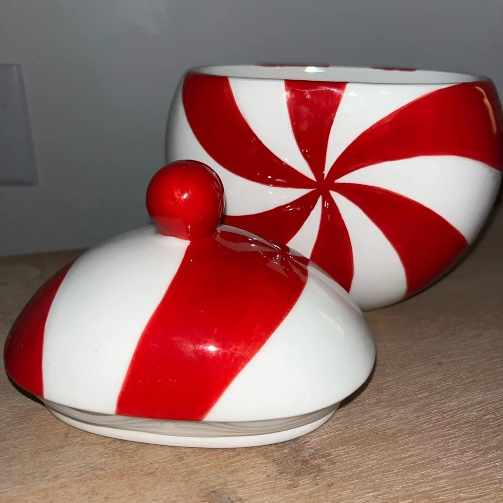 Target Bullseye Playground Christmas Candy Cane Canister with Lid